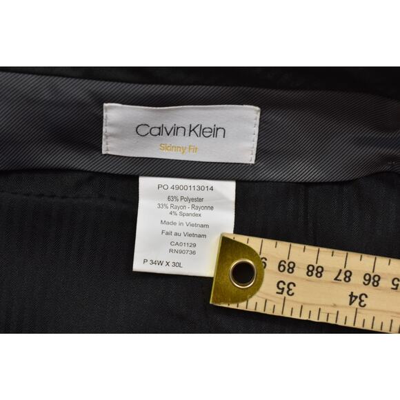 Calvin Klein Men's Black Skinny Fit Dress Pants Size 34x30 Skinny Fit Dress - Picture 8 of 8